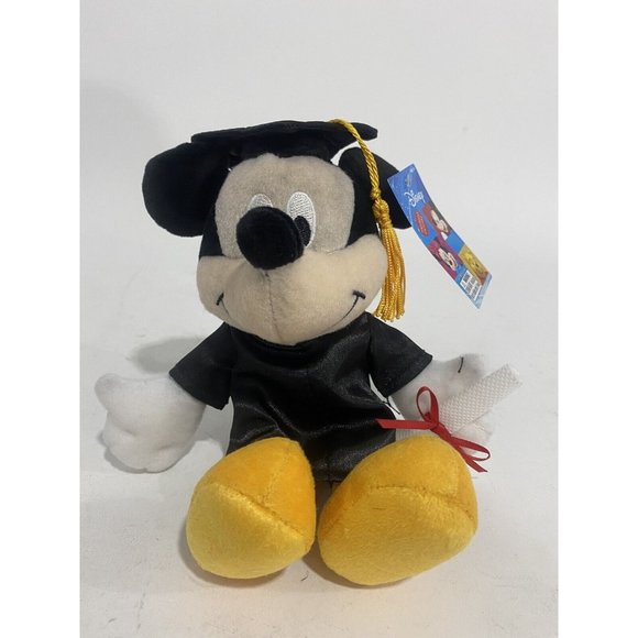 Disney 2022 Mickey Mouse in Cap Gown Graduation Musical Water Globe + Plush - Picture 5 of 6